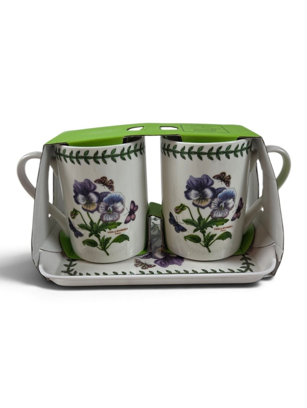 Portmeirion Pansy Mugs & Tray Set